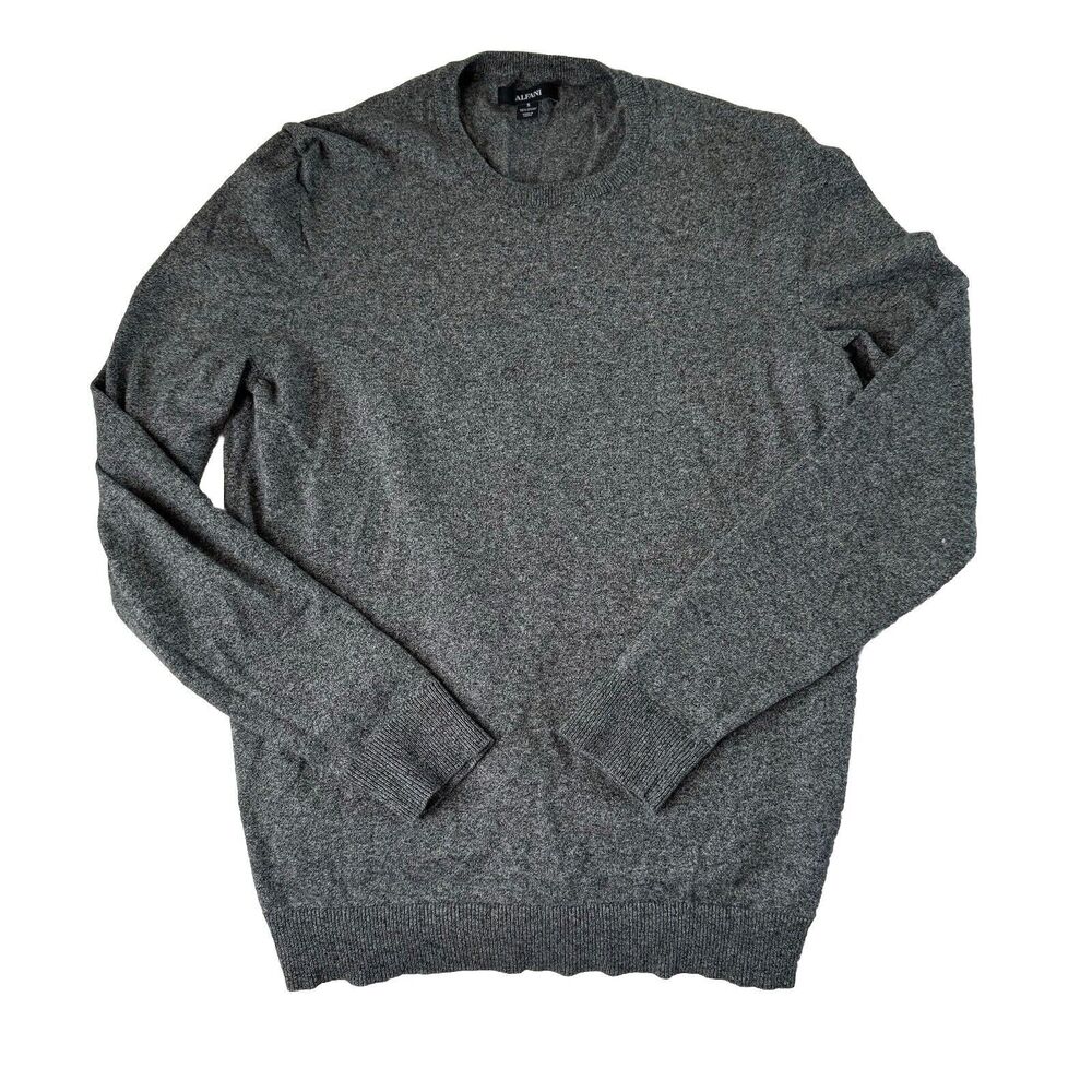 Alfani Men's Cotton Nylon Crewneck Sweater Charcoal Heather Size Small